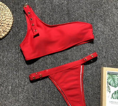 Bikini Asimétrico de Un Hombro - Image 25