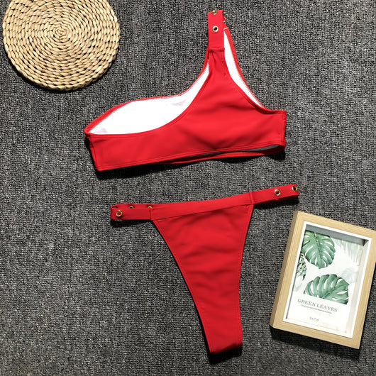 Bikini Asimétrico de Un Hombro - Image 26
