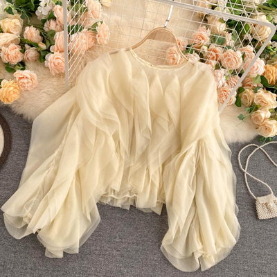 Blusa Elegante de Chifón con Volantes Superpuestos - Image 12