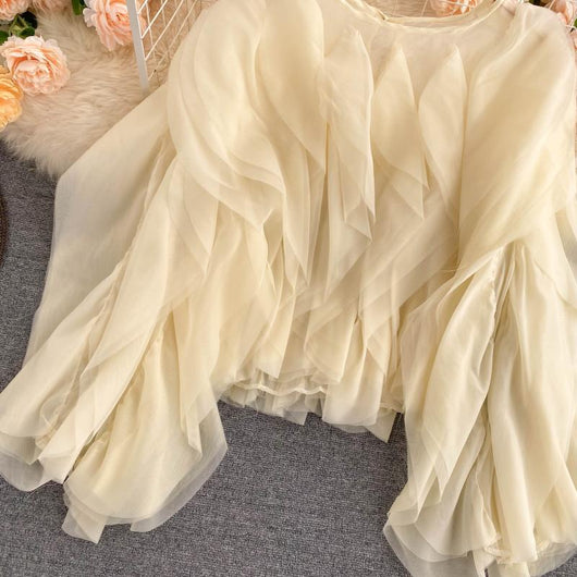 Blusa Elegante de Chifón con Volantes Superpuestos - Image 18
