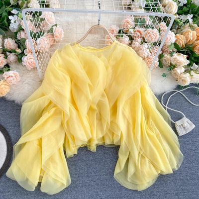 Blusa Elegante de Chifón con Volantes Superpuestos - Image 26