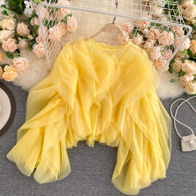 Blusa Elegante de Chifón con Volantes Superpuestos - Image 35
