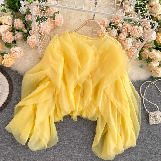 Blusa Elegante de Chifón con Volantes Superpuestos - Image 35