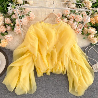 Blusa Elegante de Chifón con Volantes Superpuestos - Image 37