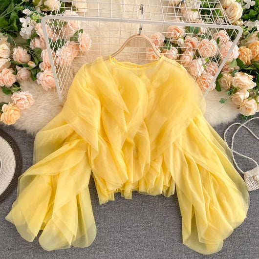 Blusa Elegante de Chifón con Volantes Superpuestos - Image 37