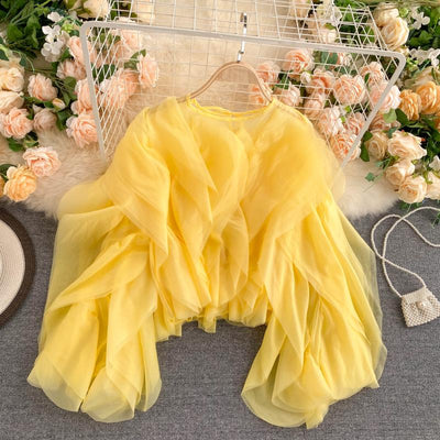 Blusa Elegante de Chifón con Volantes Superpuestos - Image 44