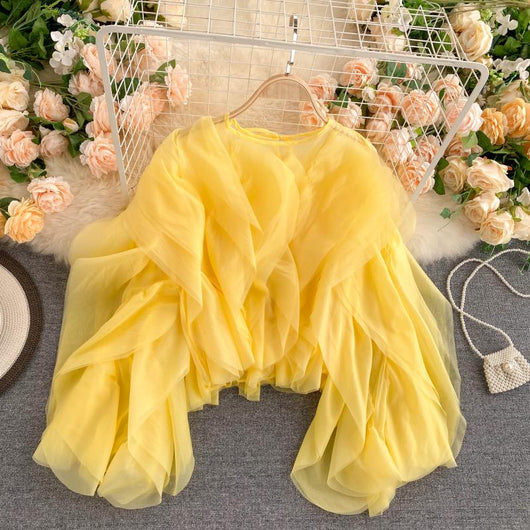 Blusa Elegante de Chifón con Volantes Superpuestos - Image 44