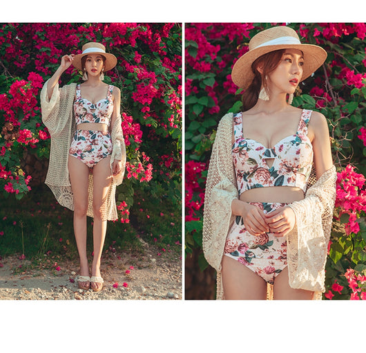 Bikini de Tres Piezas con Falda Floral, Armado y Efecto Reafirmante - Image 7
