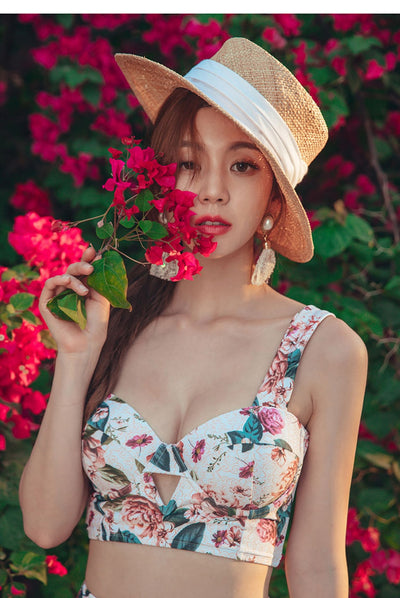 Bikini de Tres Piezas con Falda Floral, Armado y Efecto Reafirmante - Image 11