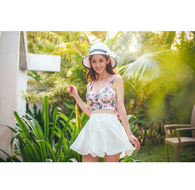 Bikini de Tres Piezas con Falda Floral, Armado y Efecto Reafirmante - Image 13