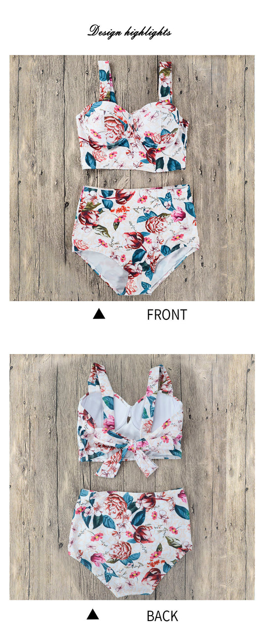 Bikini de Tres Piezas con Falda Floral, Armado y Efecto Reafirmante - Image 15