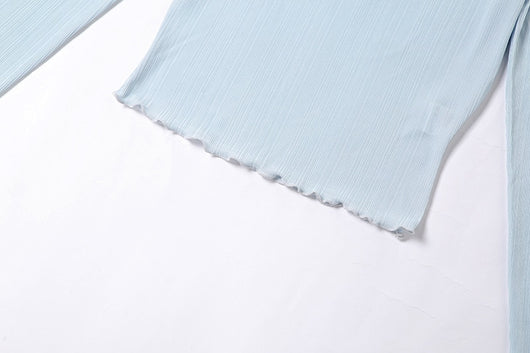 Blusa Slim Ajustada de Manga Larga con Rayas en Axilas y Orejas de Madera - Image 14