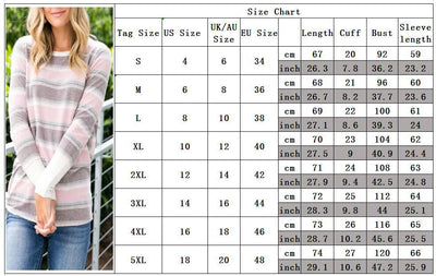 Blusa Mujer Rayas Arcoíris Cuello Redondo Estilo Europeo - Image 6