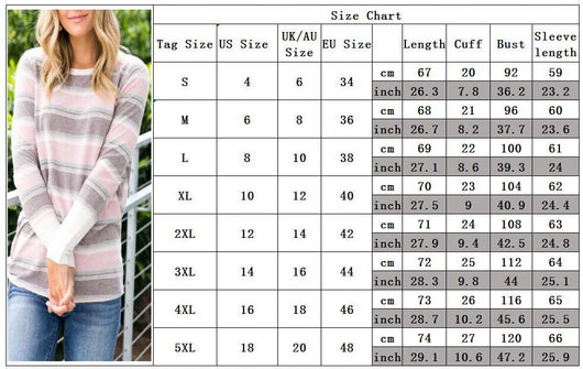 Blusa Mujer Rayas Arcoíris Cuello Redondo Estilo Europeo - Image 6