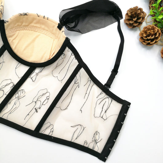 Blusa Moldeadora con Retrato Bordado para Usar sin Sostén - Image 13