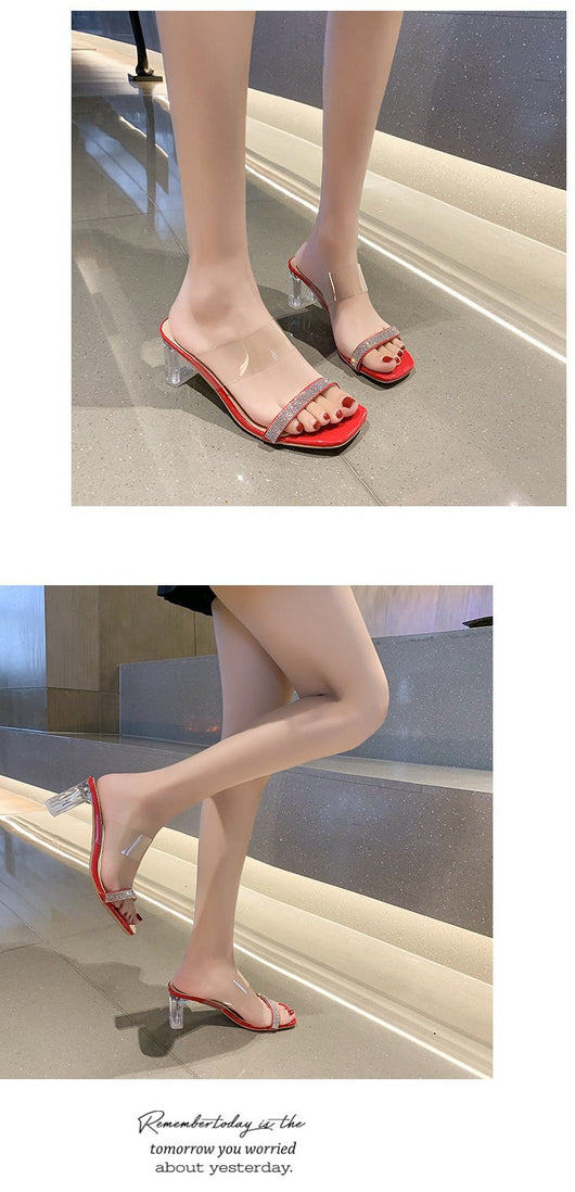Pantuflas de Tacón Alto con Cristales - Talla Grande Europea y Americana - Image 14