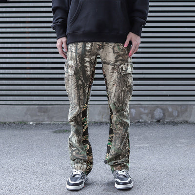 Overol Flare Hombre con Estampado Camuflaje y Costuras Decorativas - Image 6