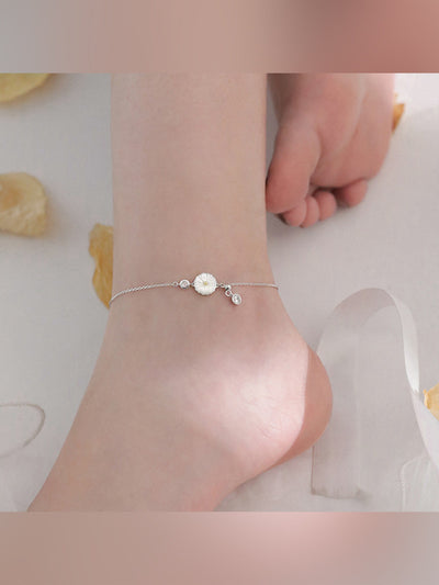 Pulsera Tobillera Margarita Blanca Concha para Mujer - Image 4
