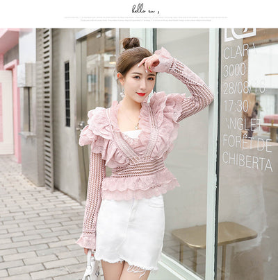 Blusa de Encaje Transparente - Pieza de Moda Versátil - Image 9