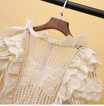 Blusa de Encaje Transparente - Pieza de Moda Versátil - Image 14