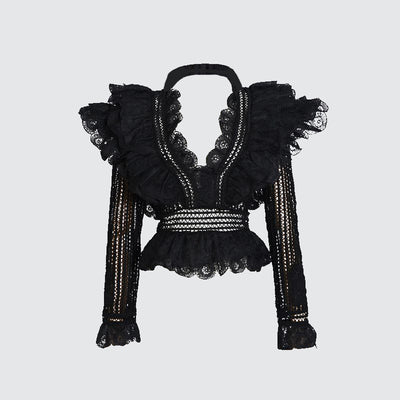 Blusa de Encaje Transparente - Pieza de Moda Versátil - Image 15
