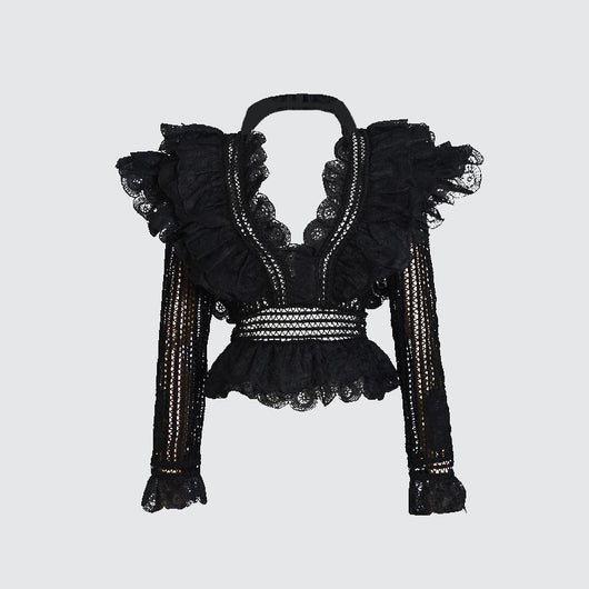 Blusa de Encaje Transparente - Pieza de Moda Versátil - Image 15