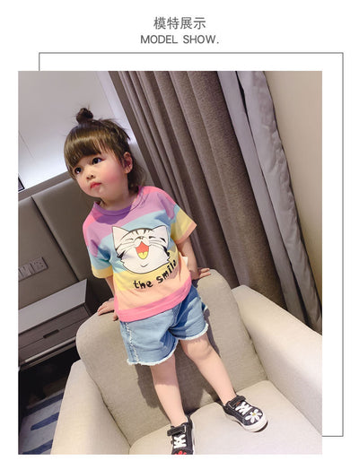 Camiseta Infantil Gato de Manga Corta N240 - Unisex - Image 16