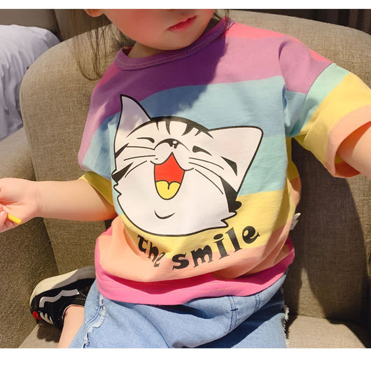 Camiseta Infantil Gato de Manga Corta N240 - Unisex - Image 18