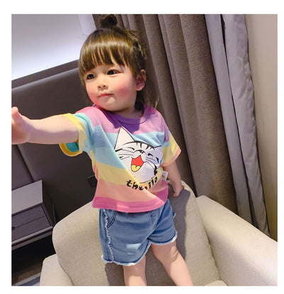 Camiseta Infantil Gato de Manga Corta N240 - Unisex - Image 20