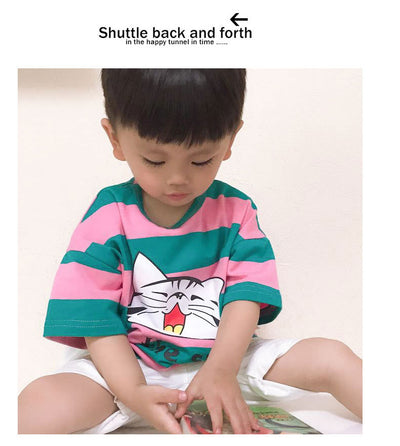 Camiseta Infantil Gato de Manga Corta N240 - Unisex - Image 23