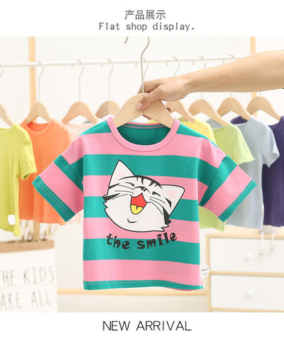 Camiseta Infantil Gato de Manga Corta N240 - Unisex - Image 26