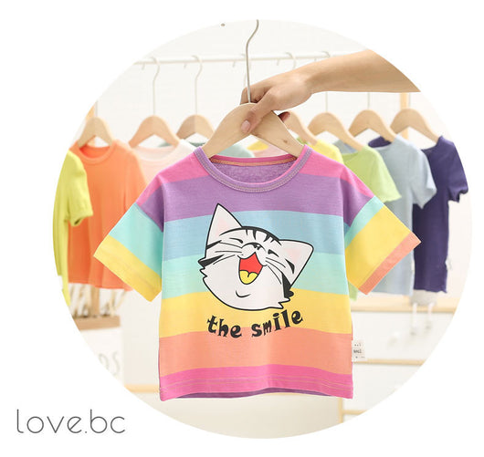 Camiseta Infantil Gato de Manga Corta N240 - Unisex - Image 27