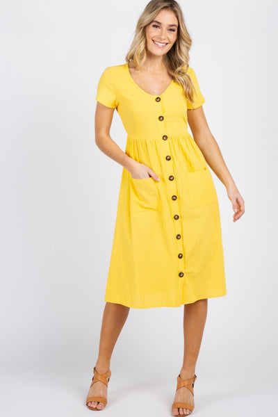 Vestido Largo Holgado Cuello Redondo Manga Corta Color Liso - Image 13