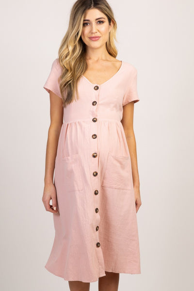 Vestido Largo Holgado Cuello Redondo Manga Corta Color Liso - Image 17