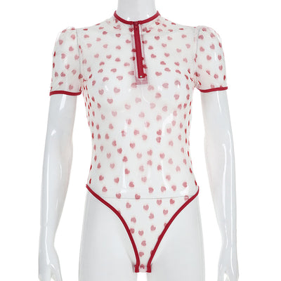 Mono Enterizo Sexy con Malla Transparente y Estampado para Primavera Verano - Image 7