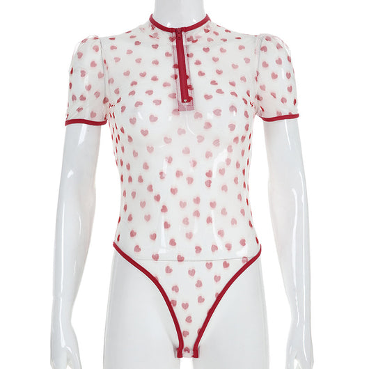 Mono Enterizo Sexy con Malla Transparente y Estampado para Primavera Verano - Image 7