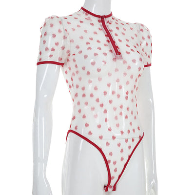 Mono Enterizo Sexy con Malla Transparente y Estampado para Primavera Verano - Image 8
