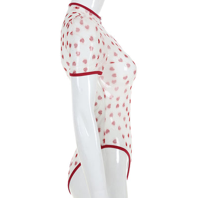 Mono Enterizo Sexy con Malla Transparente y Estampado para Primavera Verano - Image 9