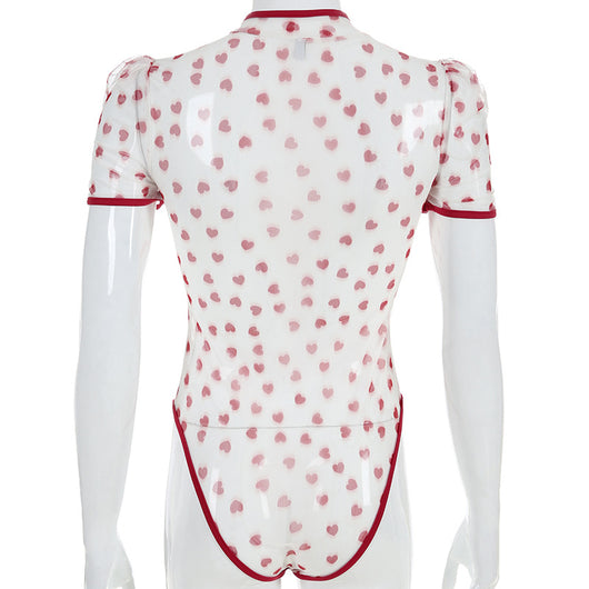 Mono Enterizo Sexy con Malla Transparente y Estampado para Primavera Verano - Image 10