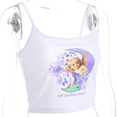 Top Espalda Abierta Estampado Ángel - Diseño Sexy Tendencia Europa - Image 8