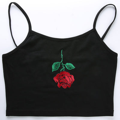 Camisola Corta con Bordado de Rosas - Image 13