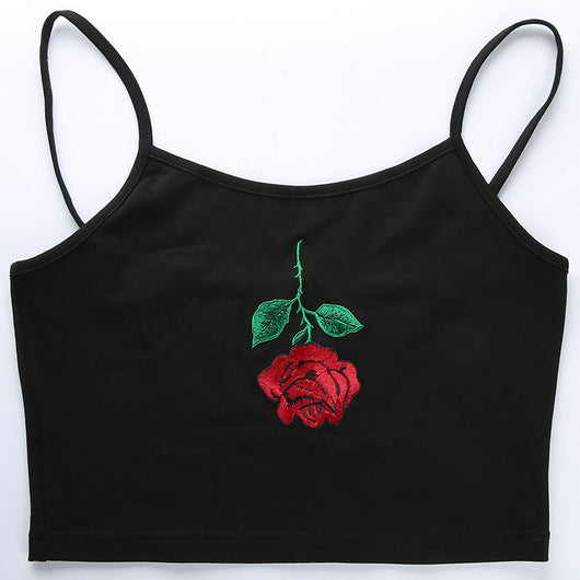 Camisola Corta con Bordado de Rosas - Image 13