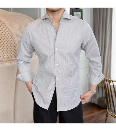 Camisa Slim Fit de Manga Larga para Hombre con Cuello en V - Línea Ejecutiva - Image 6