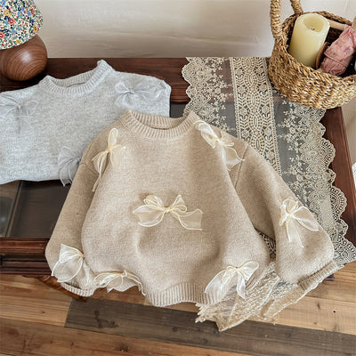 Suéter Infantil con Moño - Tejido Elegante para Niñas - Image 6