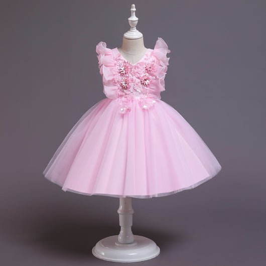 Vestido Niña Cuello V con Volantes - Image 8