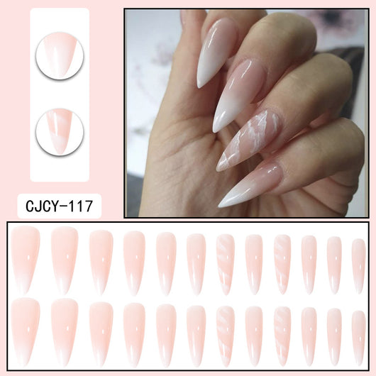 Uñas Postizas Degradado Floral con Efecto Espejo Electroplatado - Image 40