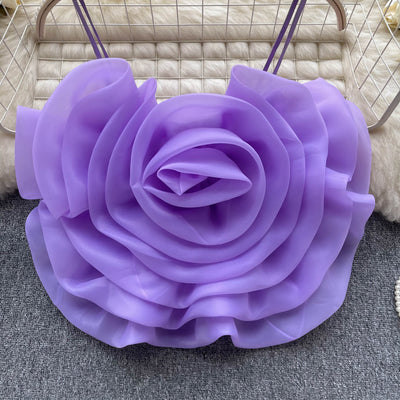 Blusa Vacacional para Mujer con Flores Tridimensionales en Organza - Image 13
