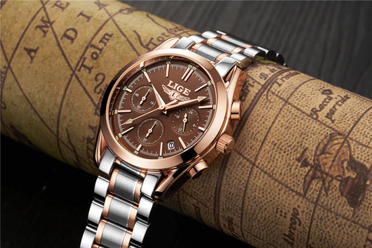 Reloj de Negocios Deportivo Acero Inoxidable Multifuncional con Calendario - Image 22
