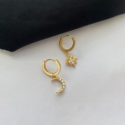 Aretes Estrella Luna Diamante - Diseño Versátil y Personalizado - Image 12