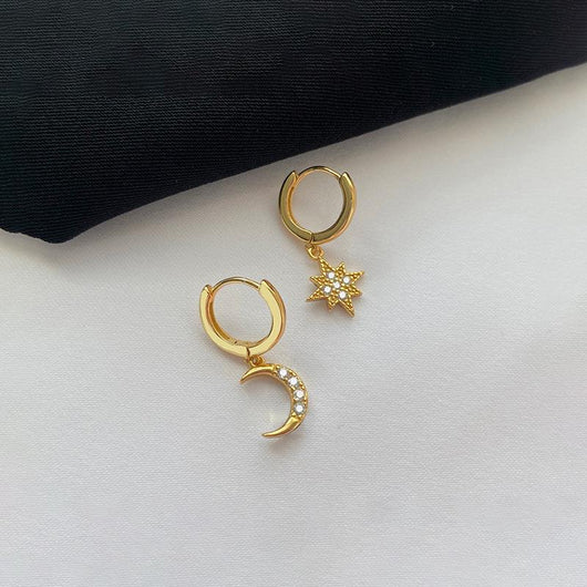 Aretes Estrella Luna Diamante - Diseño Versátil y Personalizado - Image 12